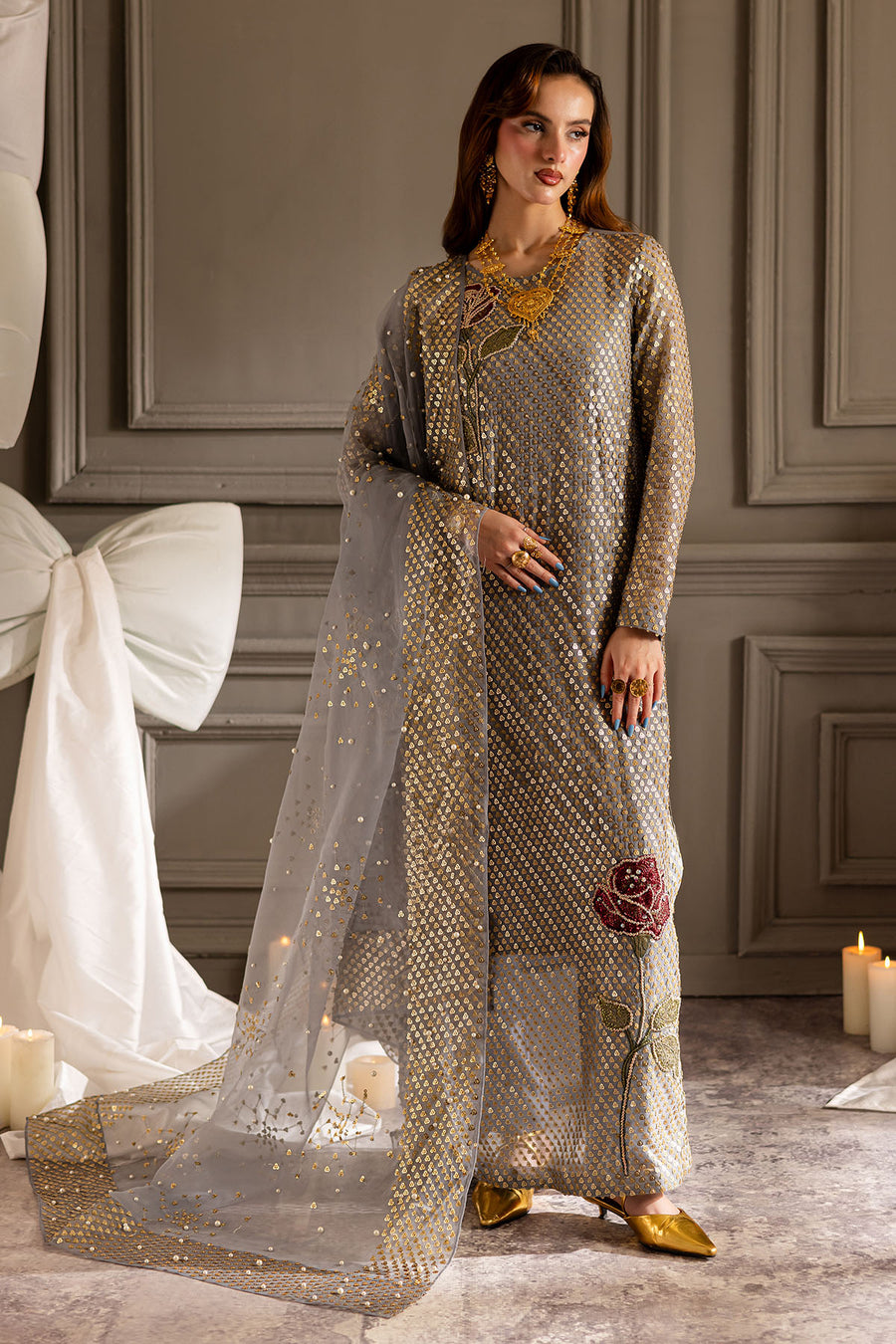 Nureh Grey Formal Collection Chiffon Replica - Image 4