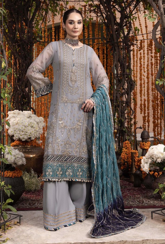 Adan Libas Grey Formal Collection Chiffon Replica