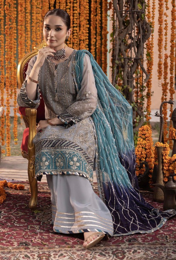 Adan Libas Grey Formal Collection Chiffon Replica - Image 3