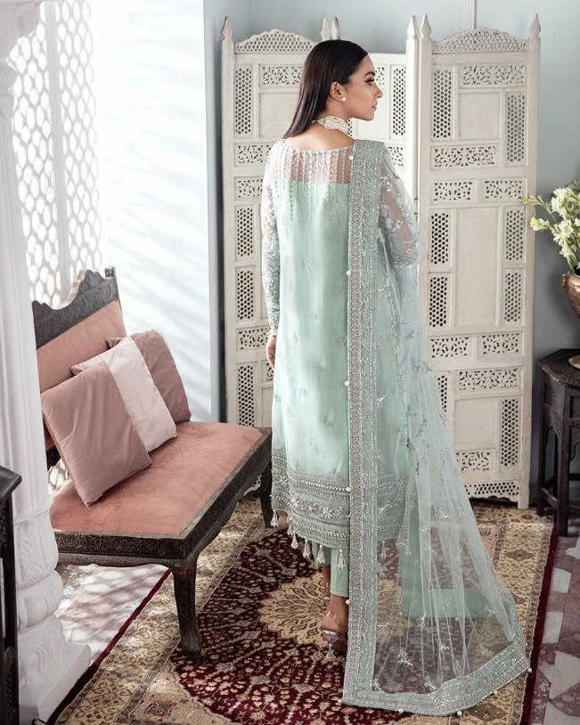 Gulaal Sky Blue Exclusive Net Collection Replica - Image 2