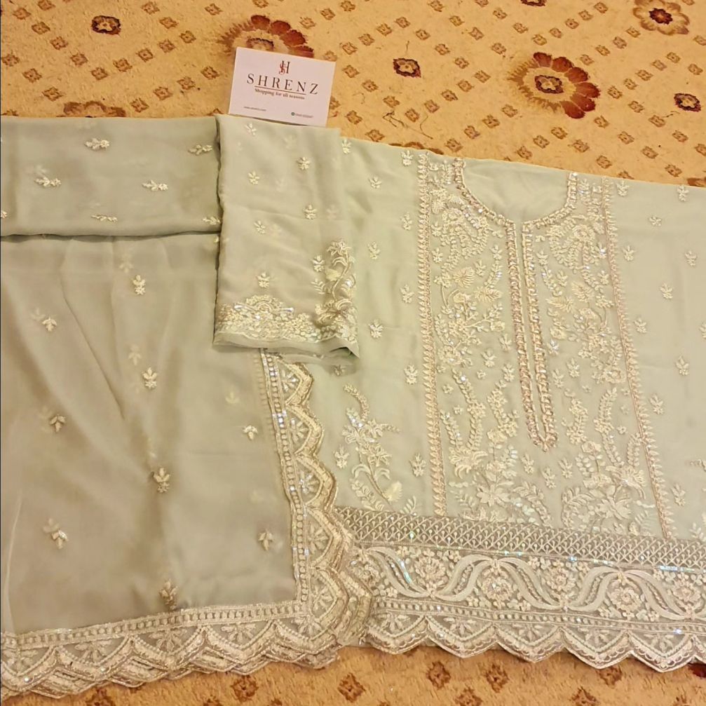 Gulaal Pistachio Formal Collection Chiffon Replica - Image 4