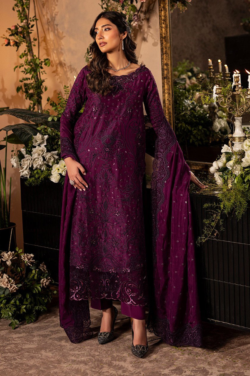 Mina Kashif Maroon Formal Collection Silk Replica