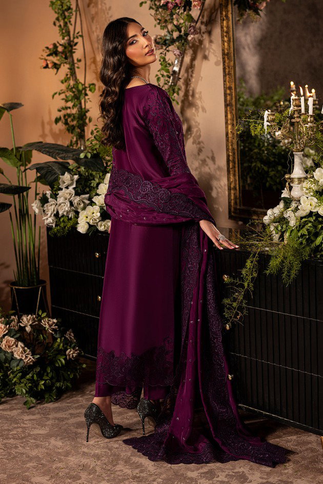Mina Kashif Maroon Formal Collection Silk Replica - Image 5