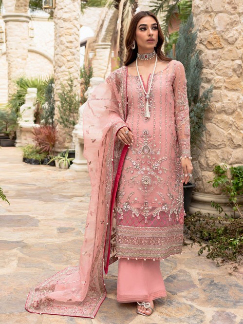 Gulaal Pink Formal Collection Net Replica - Image 3