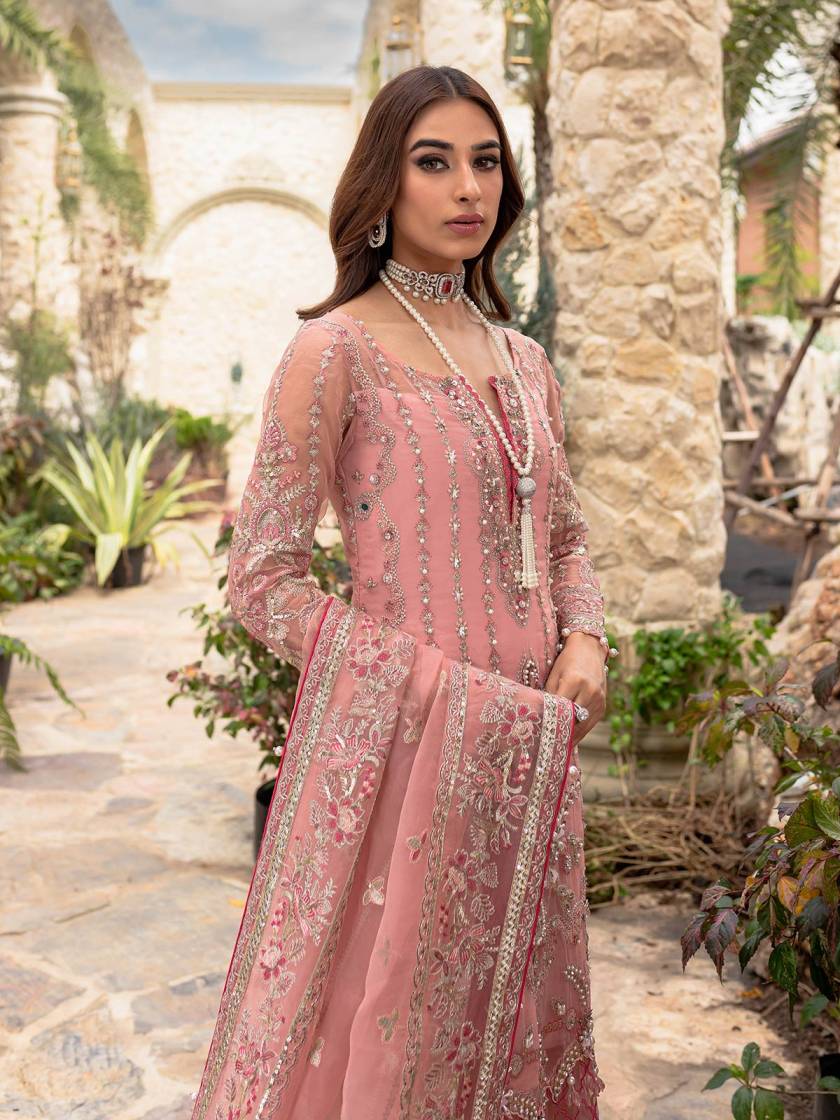 Gulaal Pink Formal Collection Net Replica - Image 4