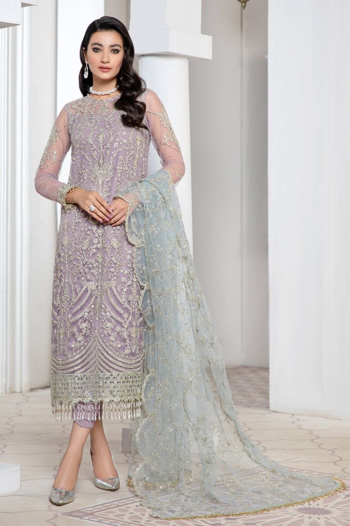 Zarif Light Purple Formal Collection Net Replica
