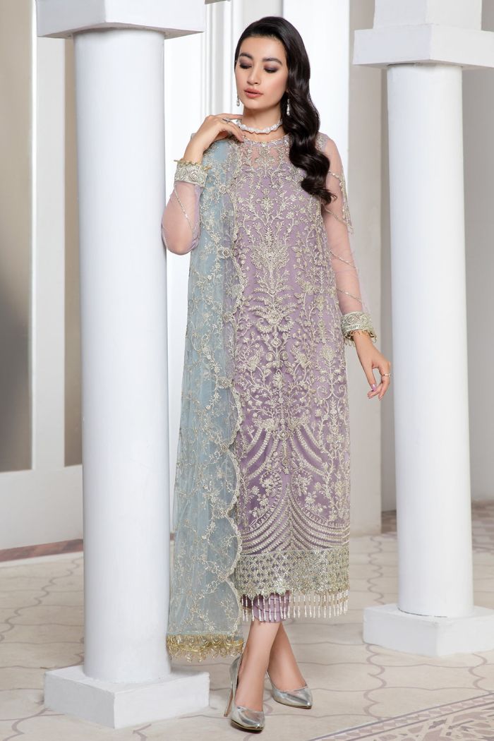 Zarif Light Purple Formal Collection Net Replica - Image 2