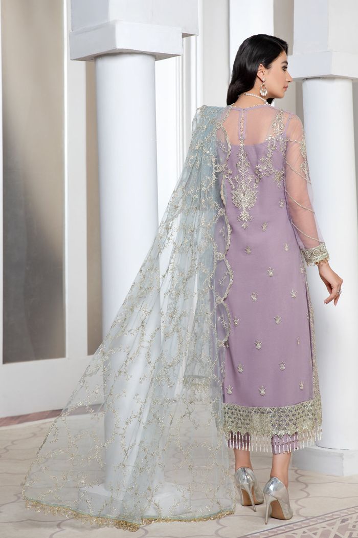 Zarif Light Purple Formal Collection Net Replica - Image 5