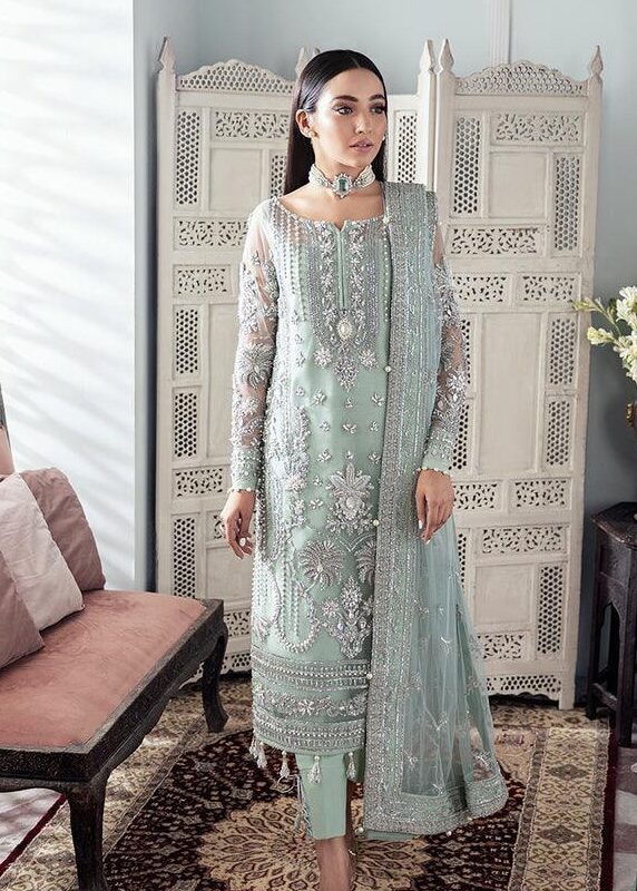 Gulaal Sky Blue Exclusive Net Collection Replica