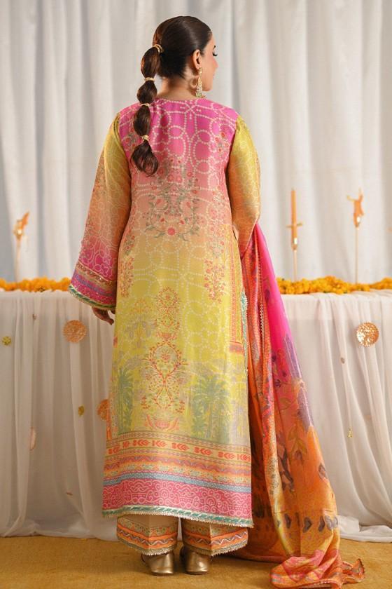Alternative view of Ansab Jahangir Yellow Formal Collection Silk Replica