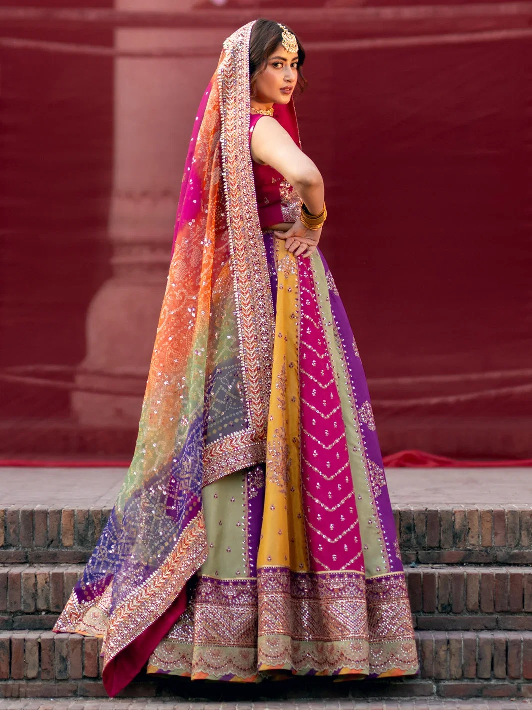 Alternative view of Bin Ilyas Multicolor Bridal Collection Silk Replica