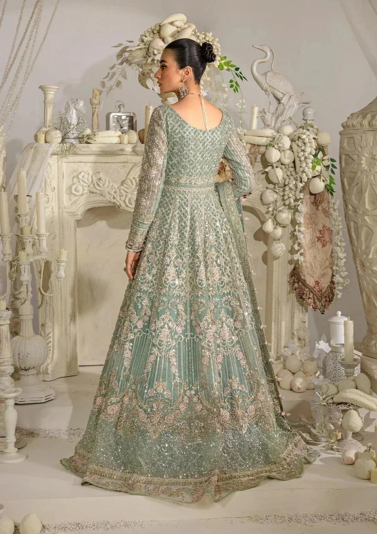Alternative view of Elaf Seagreen bridal Collection Organza Maxi Replica