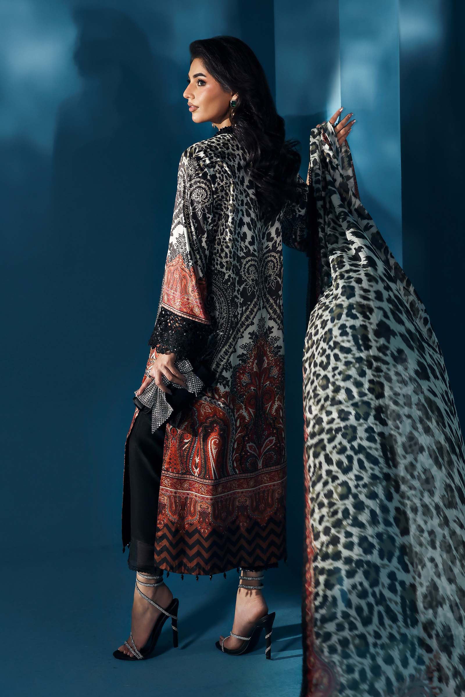 Maria B Multi Digital Printed Silk Collection Replica - Image 2