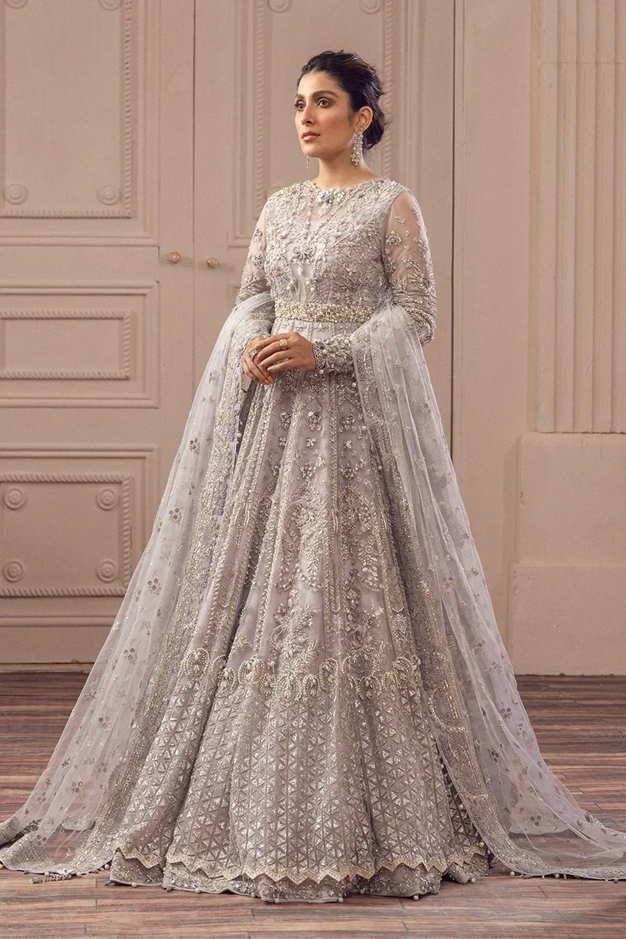 Nameera By Farooq Purple Maxi Collection Net Replica