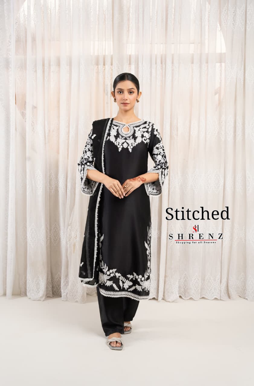 Shrenz 3 Piece Stitched Silk Pret Collection