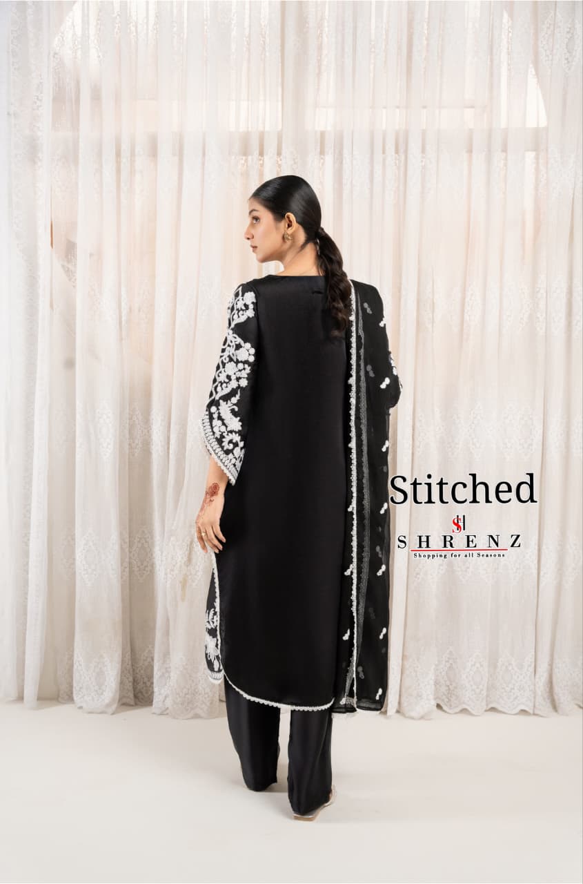 Shrenz 3 Piece Stitched Silk Pret Collection - Image 3