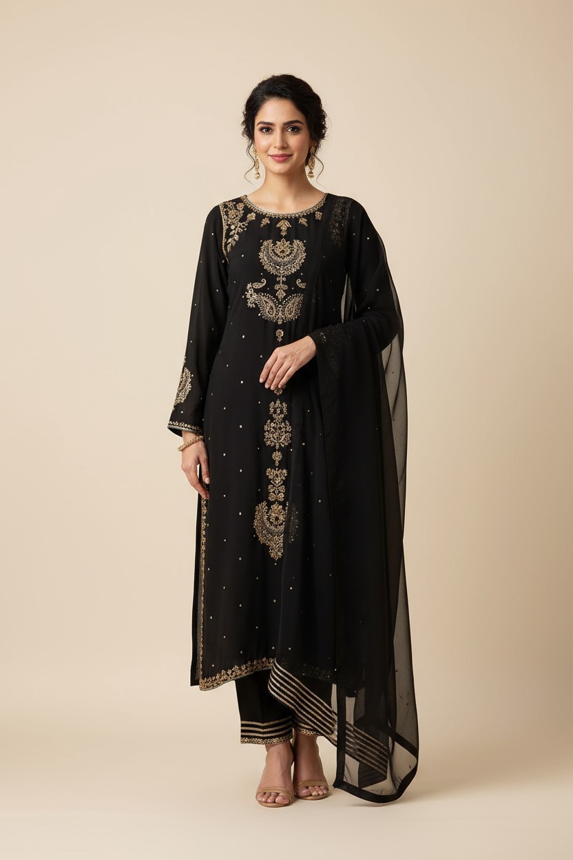 Shrenz Jet Black Velvet Collection Replica