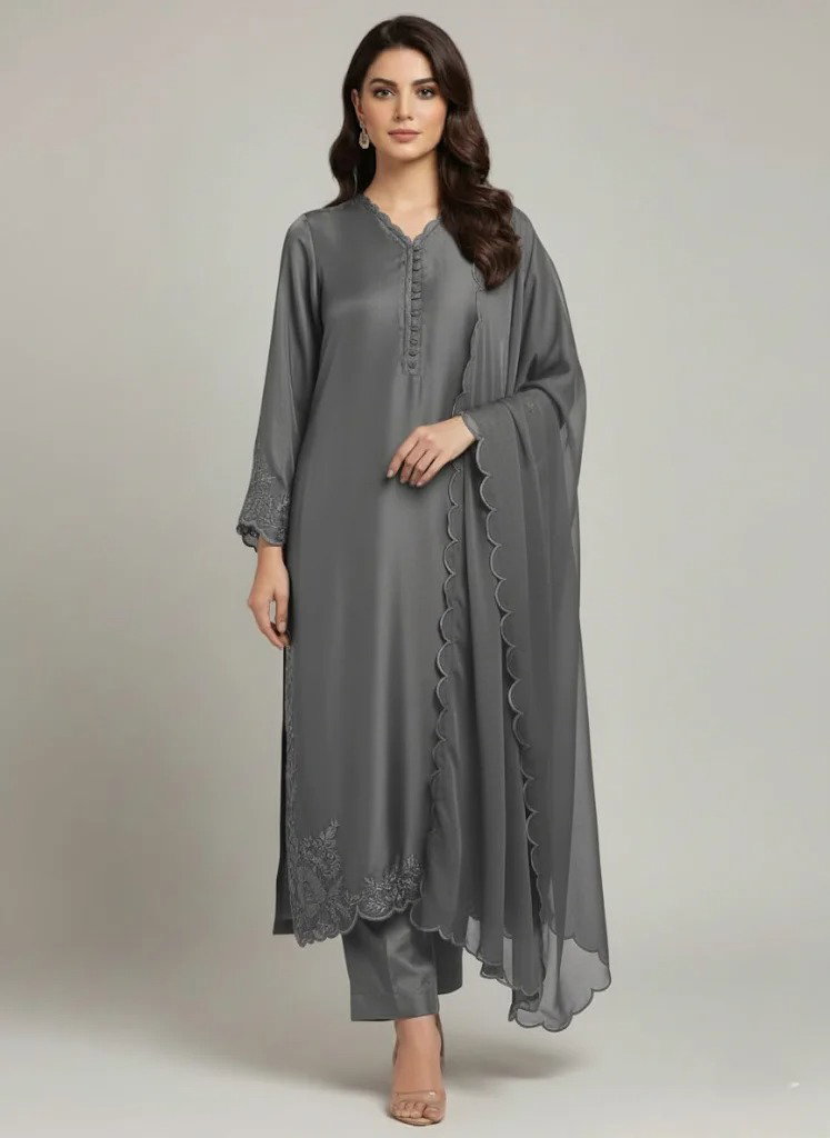 Shrenz 3 Piece Stitched Silk Pret Collection