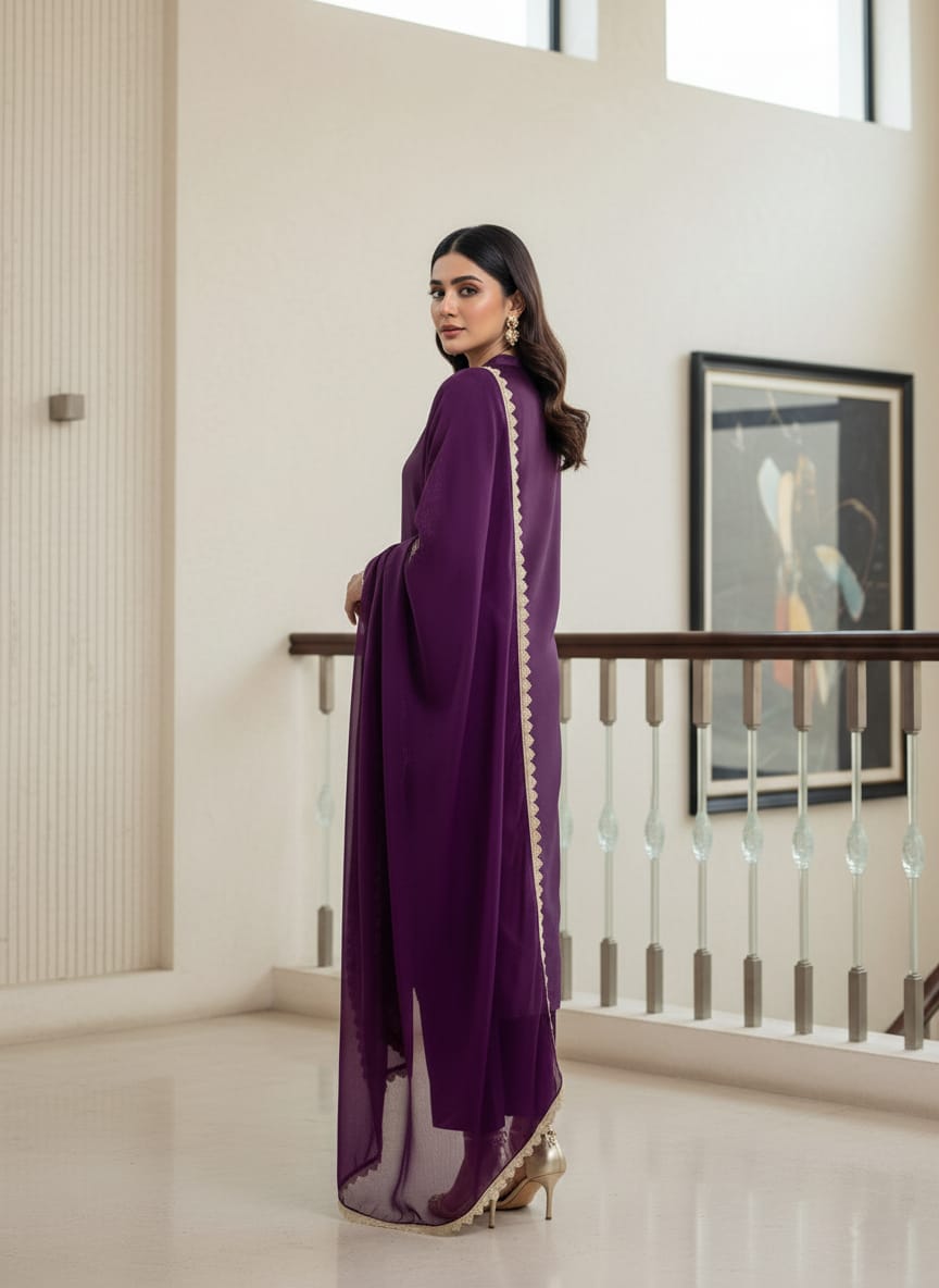 Shrenz 3 Piece Stitched Silk Pret Collection - Image 3