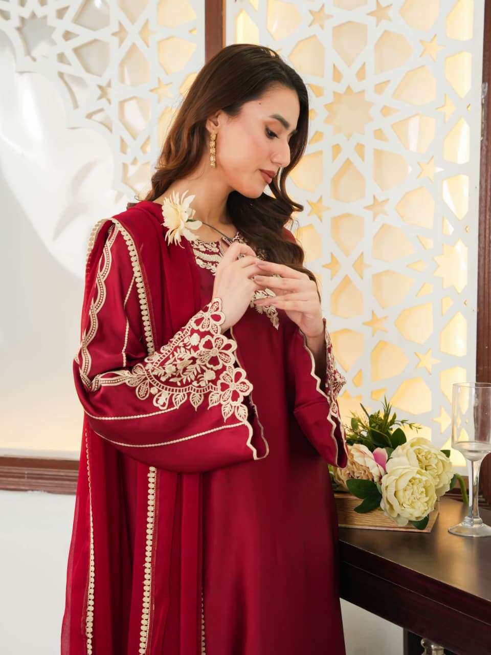 Shrenz 3 Piece Stitched Silk Pret Collection - Image 2