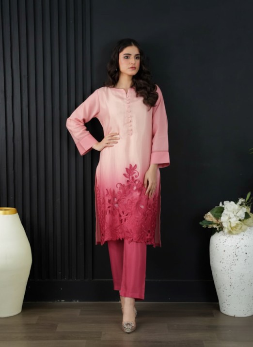 Shrenz 3 Piece Stitched Raw Silk Pret Collection - Image 2