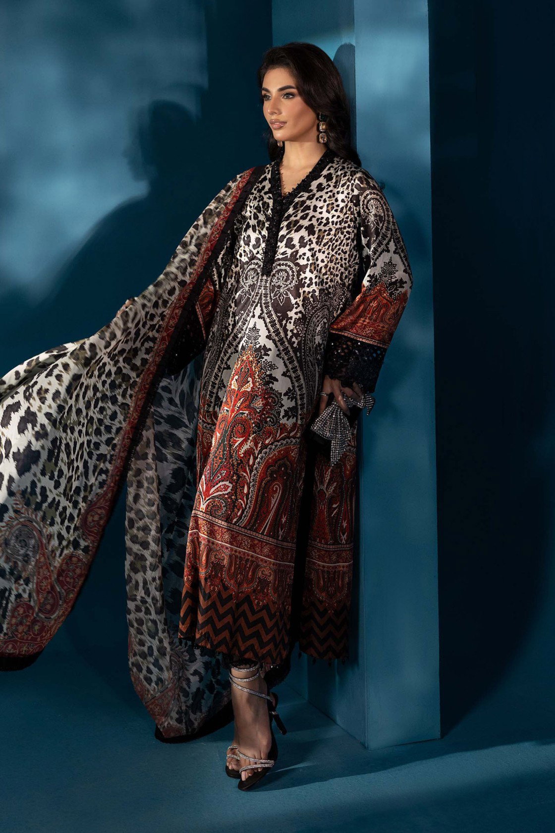 Maria B Multi Digital Printed Silk Collection Replica