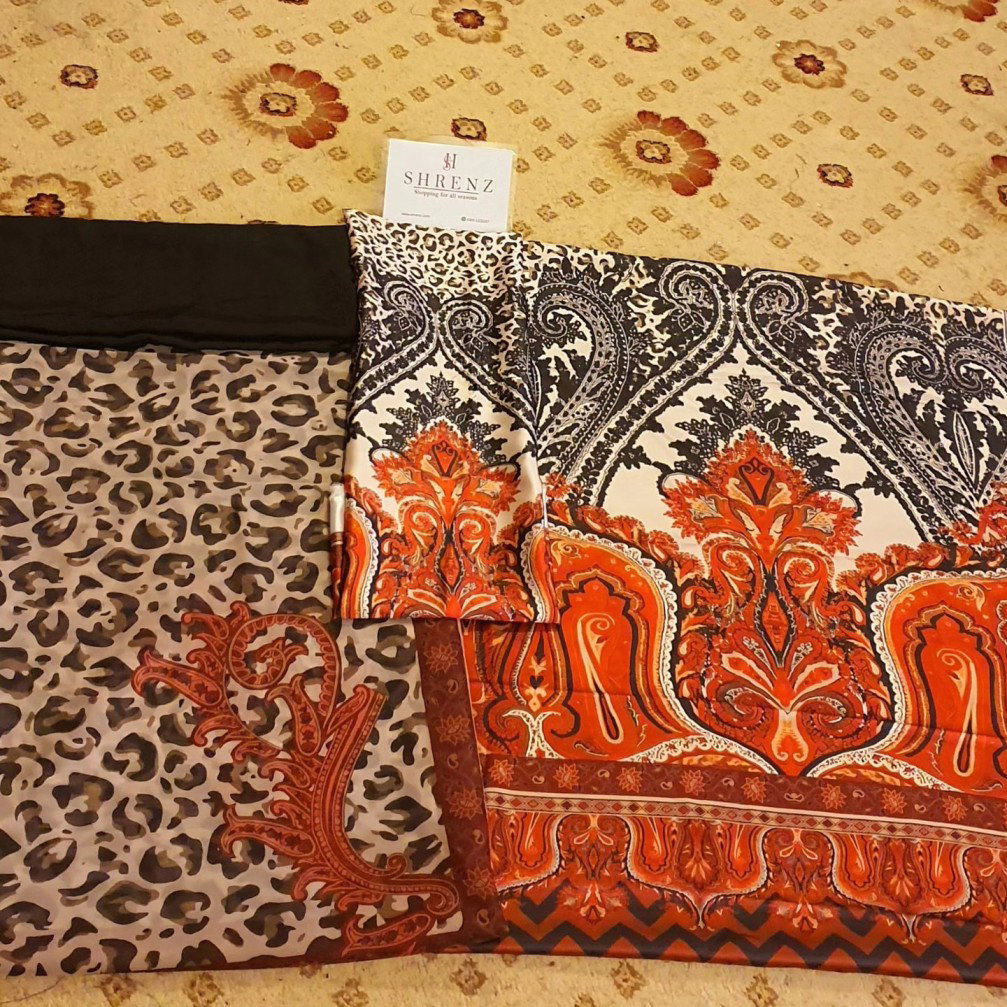 Maria B Multi Digital Printed Silk Collection Replica - Image 3