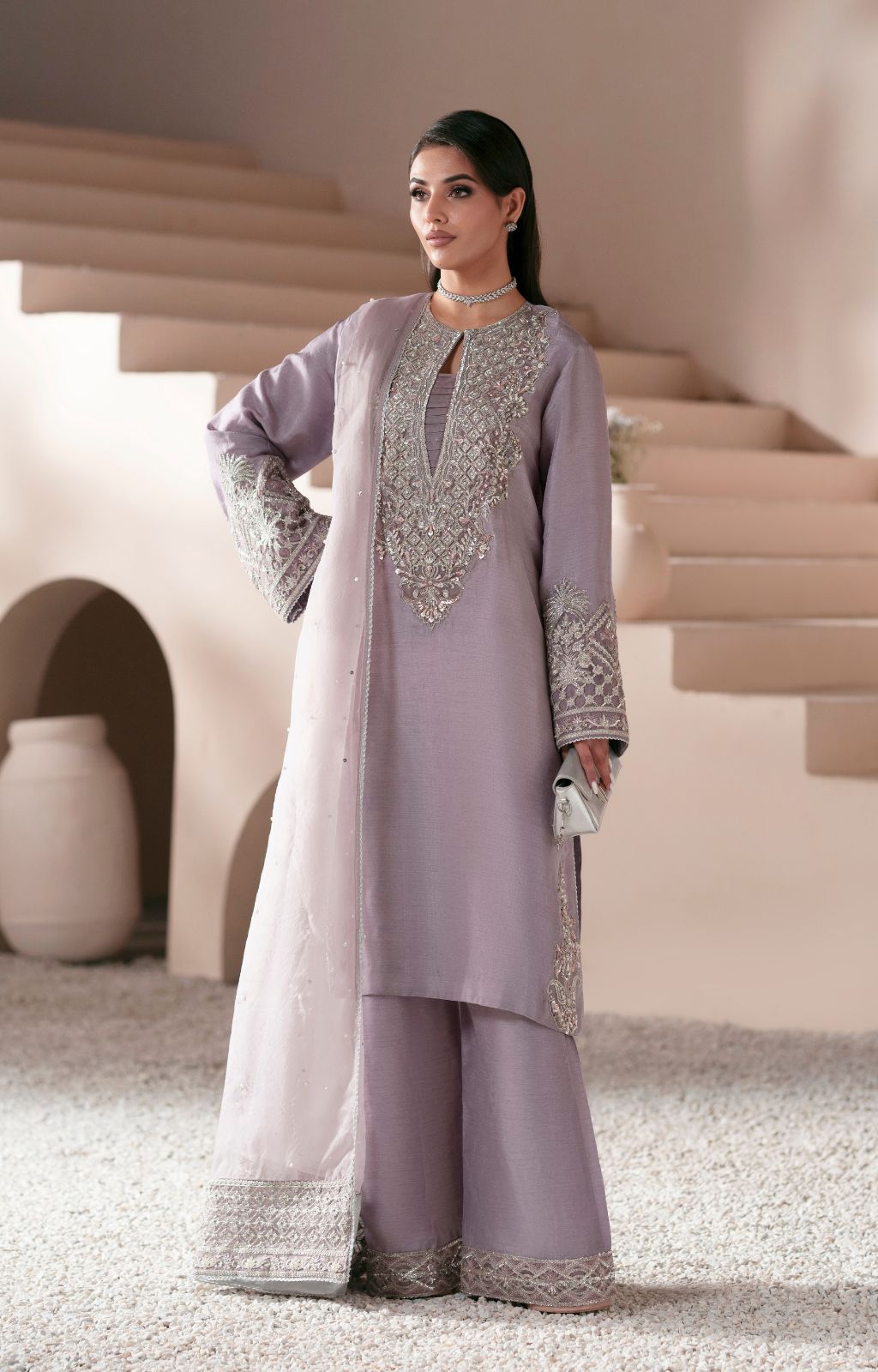 AJR Couture Light Purple Formal Collection Silk Replica