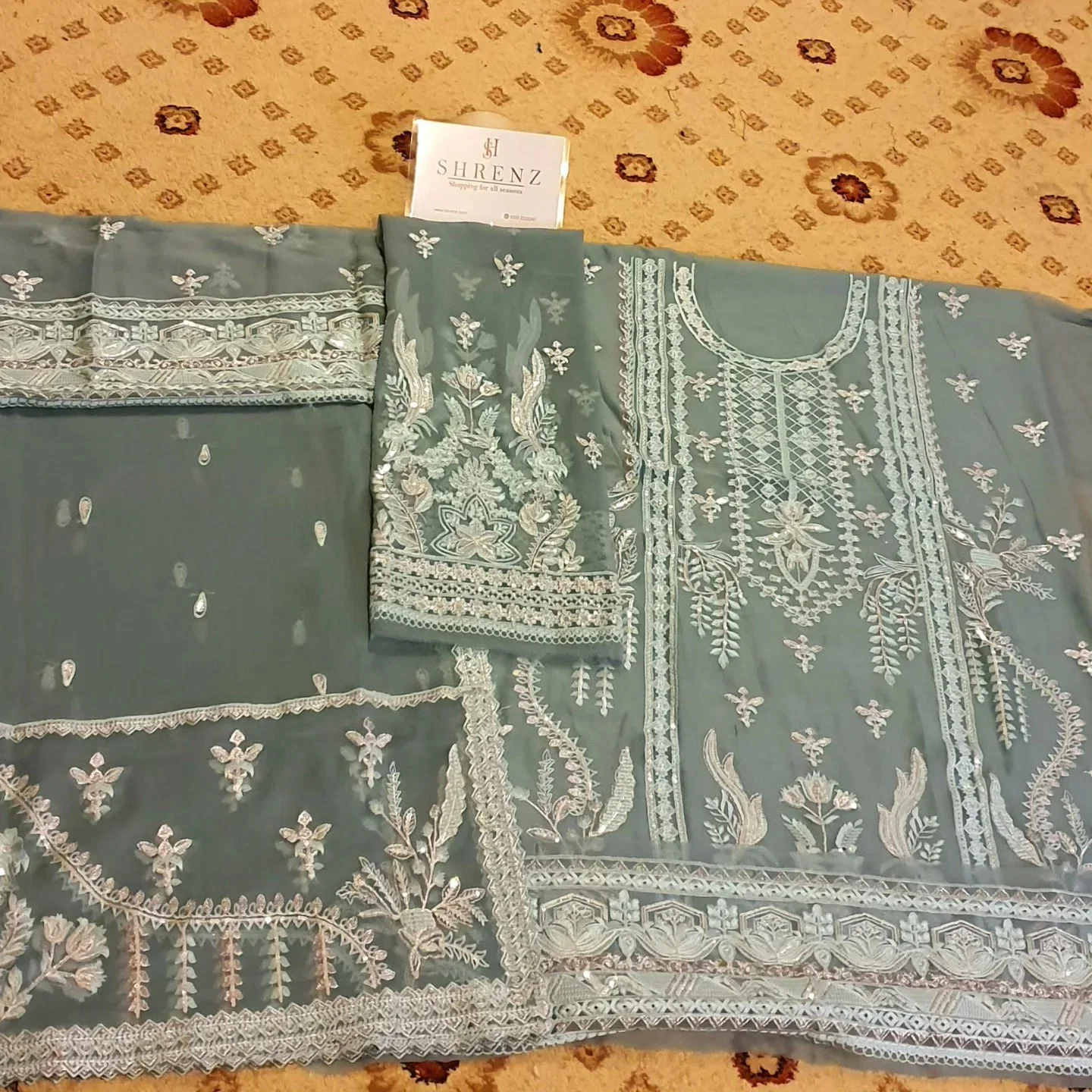 Gulaal Mint Formal Collection Chiffon Replica - Image 3