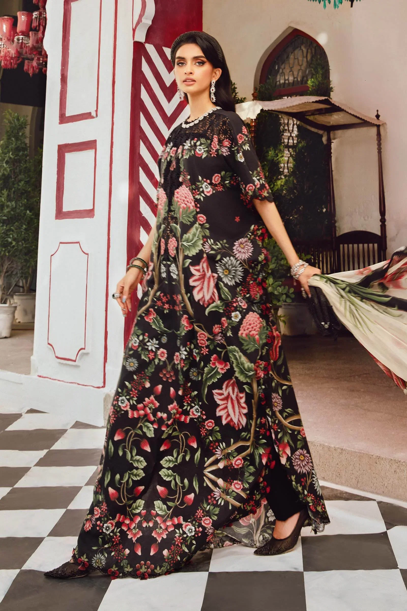 Alternative view of Maria B Black Printed Lawn Collection Replica