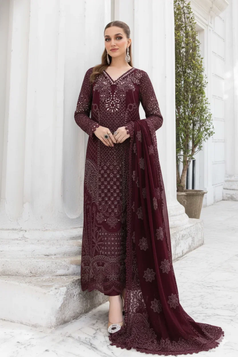 Alternative view of Maria B Tie-Dye Formal Collection Chiffon Replica