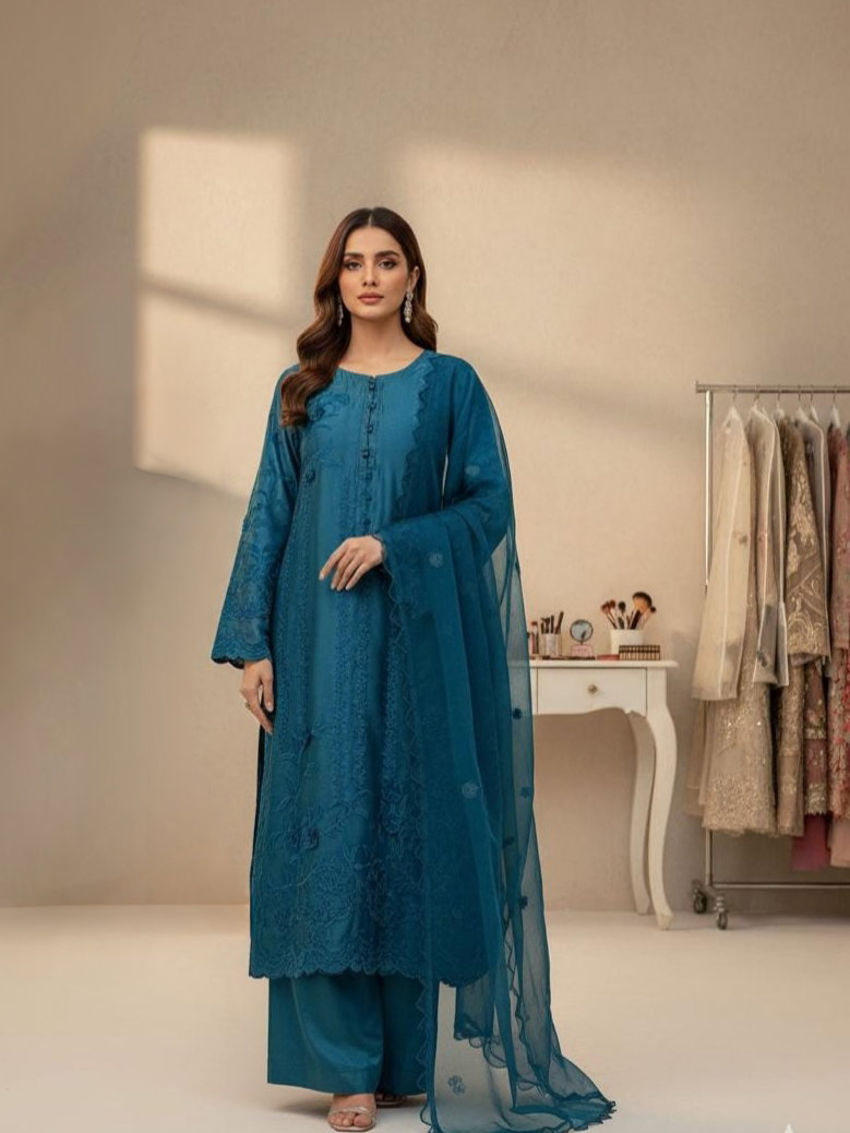 Shrenz 3 Piece Stitched Silk Pret Collection