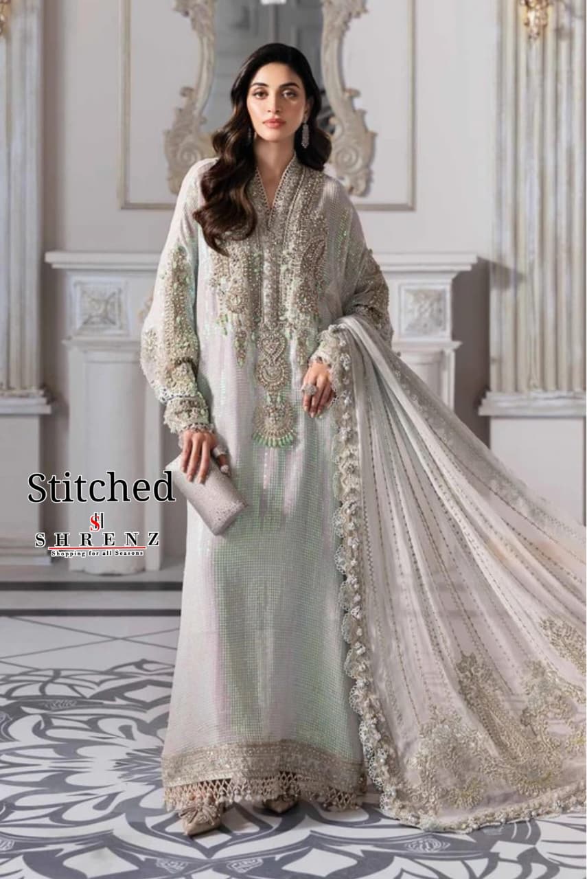 Shrenz 3 Piece Stitched Chiffon Pret Collection