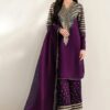 Shrenz Purple Formal Collection Raw Silk Replica
