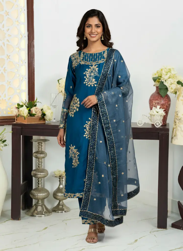 Shrenz 3 Piece Stitched Silk Pret Collection
