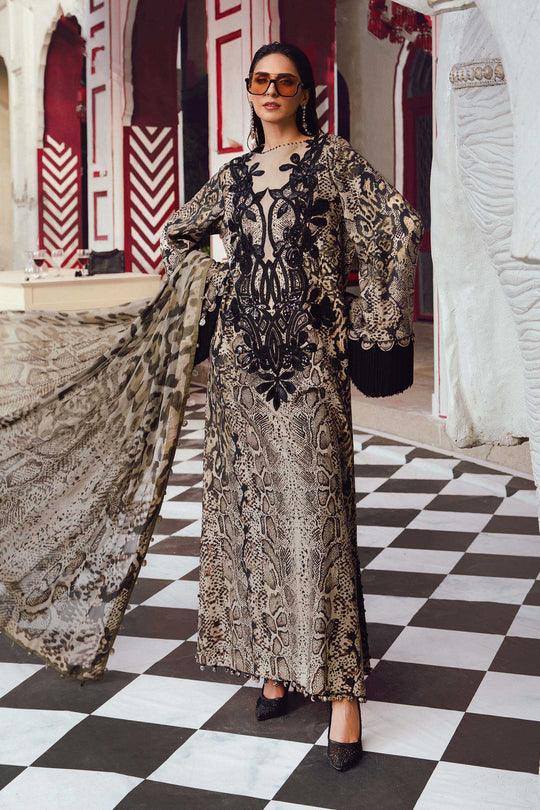 Maria B Brown Digital Printed Silk Collection Replica