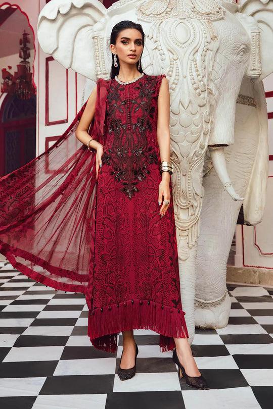 Maria B Red Digital Printed Silk Collection Replica