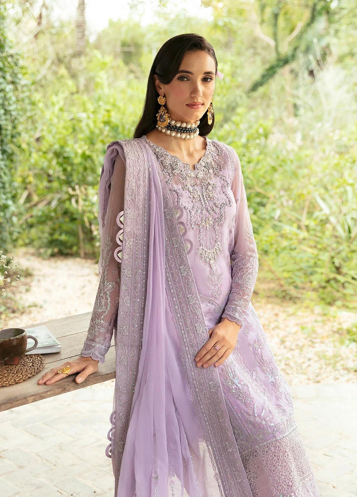 Gulaal Mauve Formal Collection Chiffon Replica - Image 2