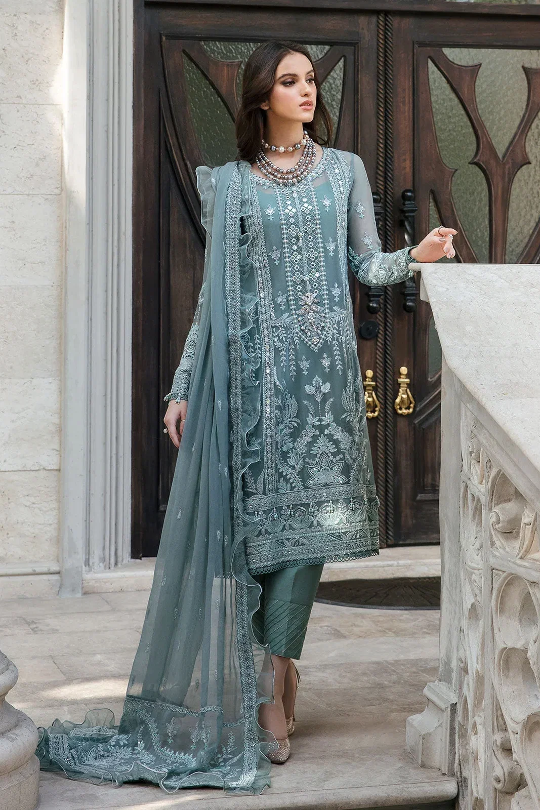 Gulaal Mint Formal Collection Chiffon Replica