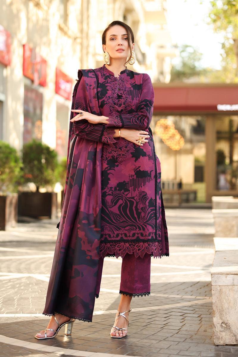 Alternative view of Rang Rasiya Purple Digital Printed Silk Collection Replica