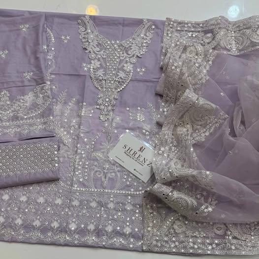Alternative view of Afrozeh Mauve Cotton Collection Replica
