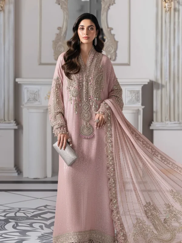 Maria B Baby Pink Formal Collection Chiffon Replica