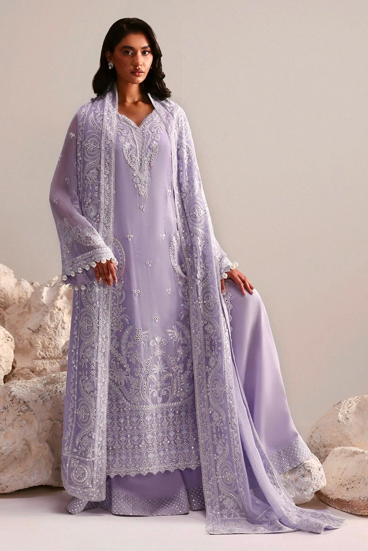 Afrozeh Mauve Cotton Collection Replica