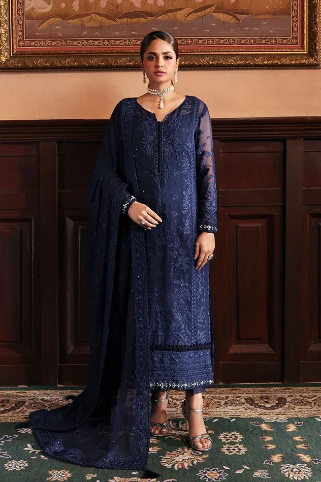 Gulaal Navy Blue Formal Collection Chiffon Replica