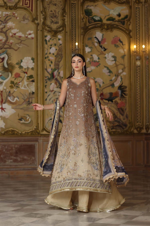 Noor By Saadia Asad Tie-Dye Formal Collection Net Replica - Image 3