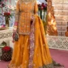 Shrenz Orange Bridal Collection Net Gharara Replica
