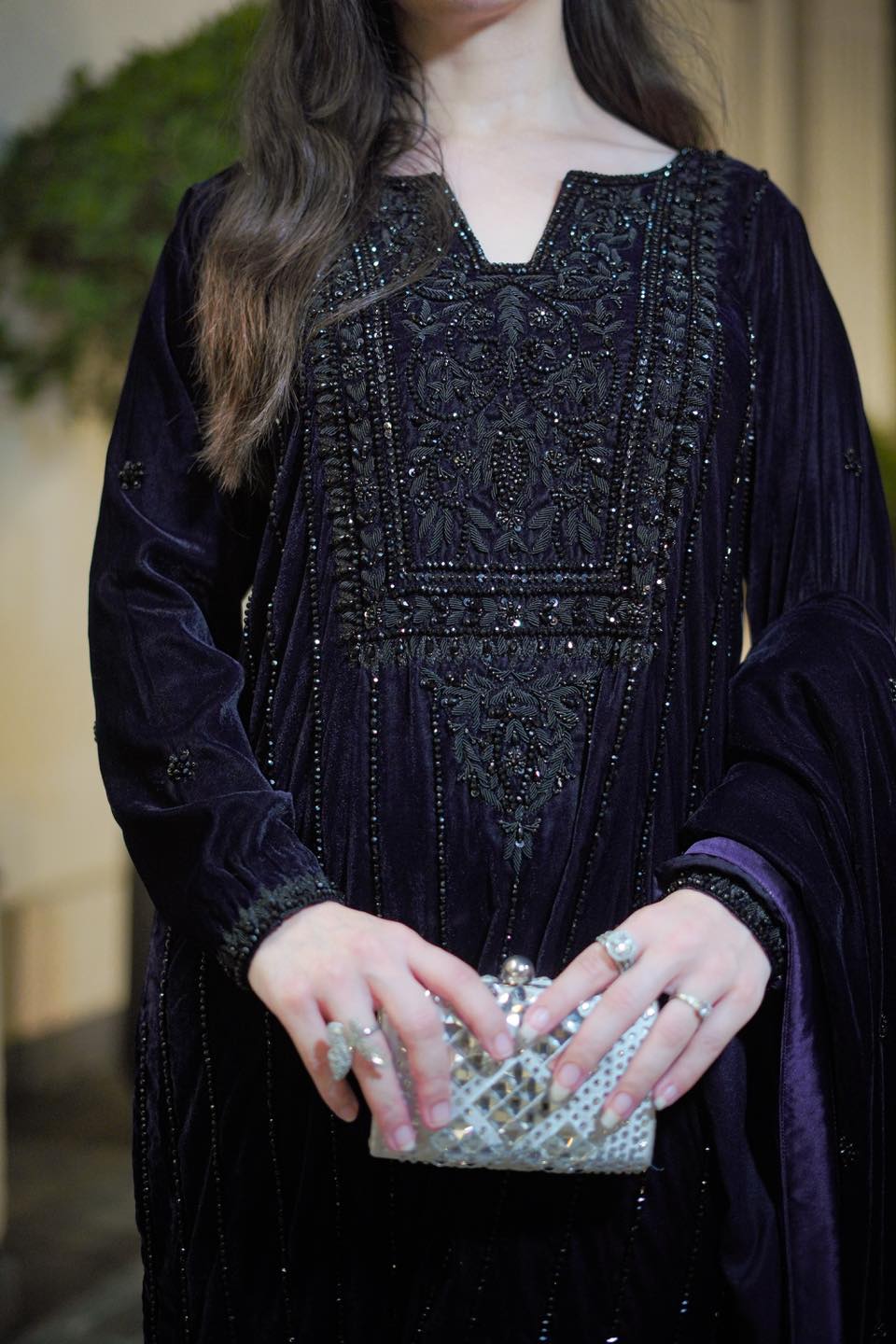 Aneela's Purple Formal Velvet Collection Replica - Image 3