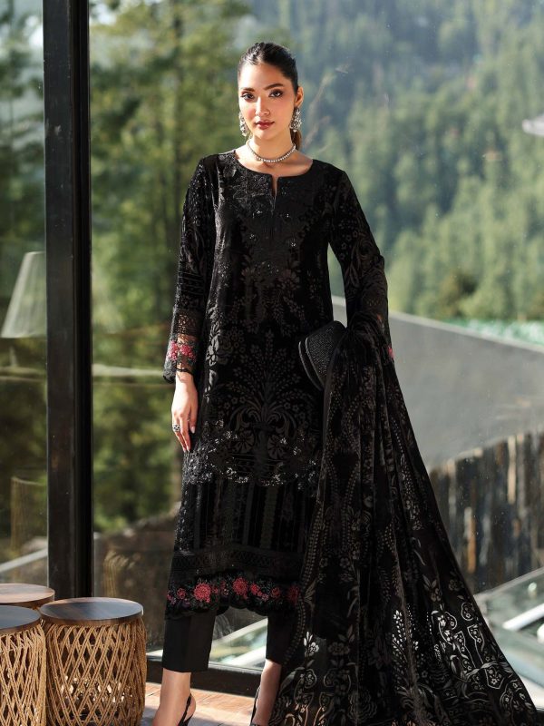 Maria B Jet Black Winter Collection Palachi Velvet Replica