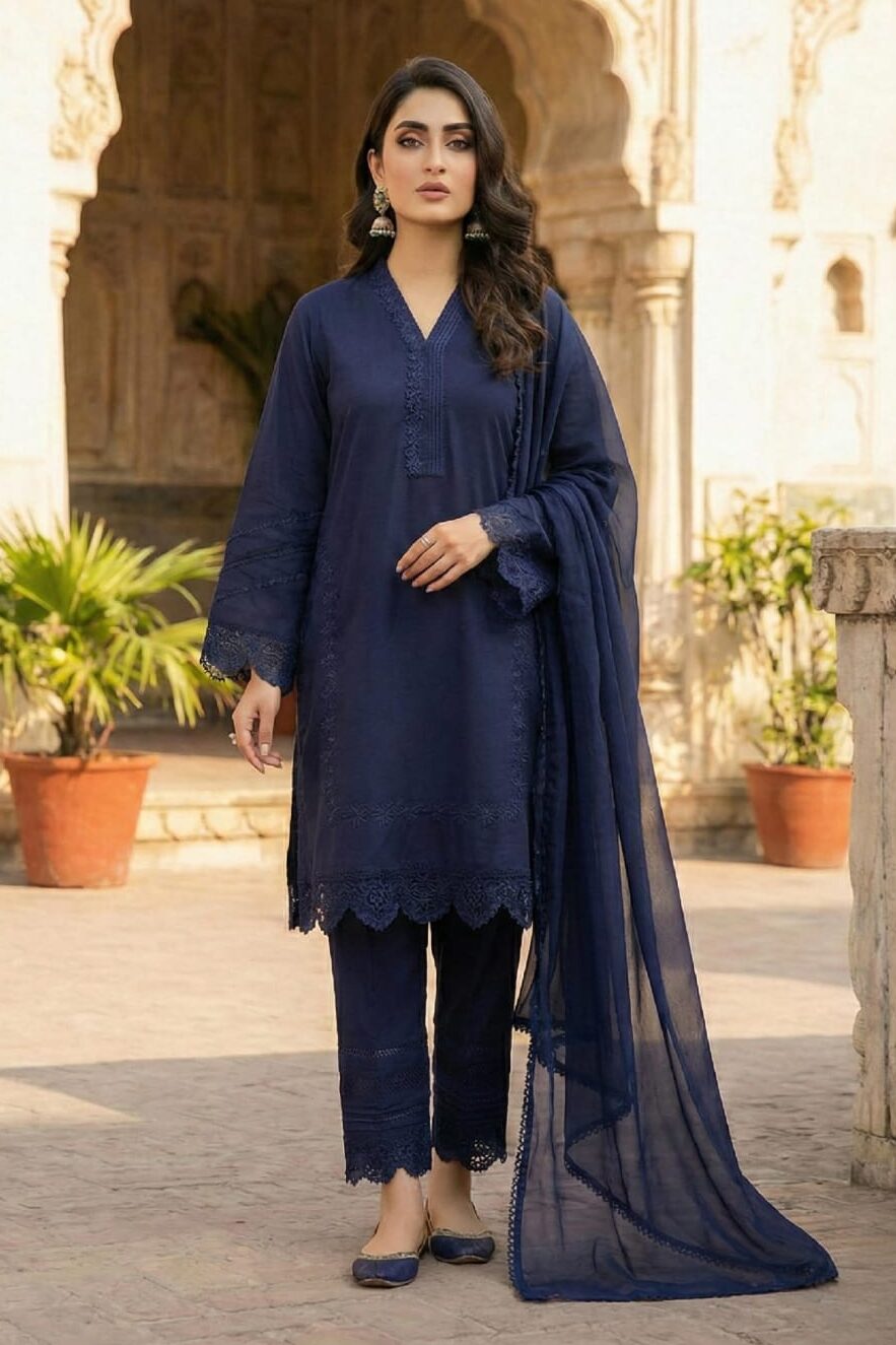 Shrenz 3 Piece Stitched Raw Silk Pret Collection