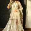 Shrenz Off-White Bridal Collection Raw Silk Gharara Replica